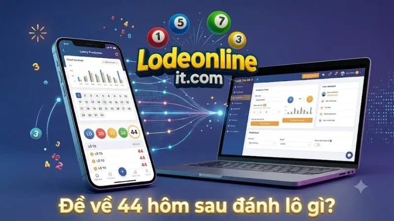 Banner thiết kế chuyên nghiệp với số 44 cách điệu làm điểm nhấn, gợi ý phương pháp soi cầu khi đề về 44 hiệu quả.